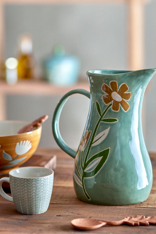 Keramik Krug/Vase Floral green- 2L