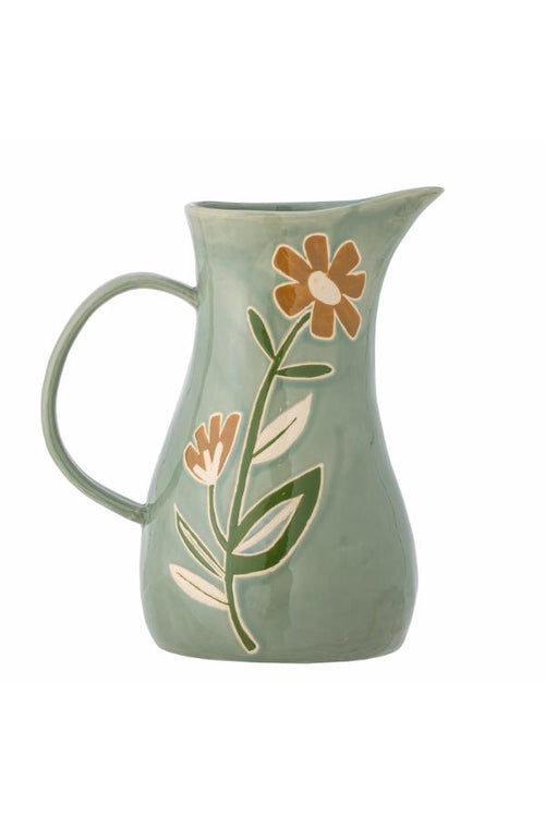 Keramik Krug/Vase Floral green- 2L