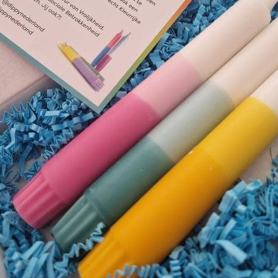 Dippy Dip-Dye-Kerzen Rainbow - 19cm - MeVita Home-Deko-2er Set - 