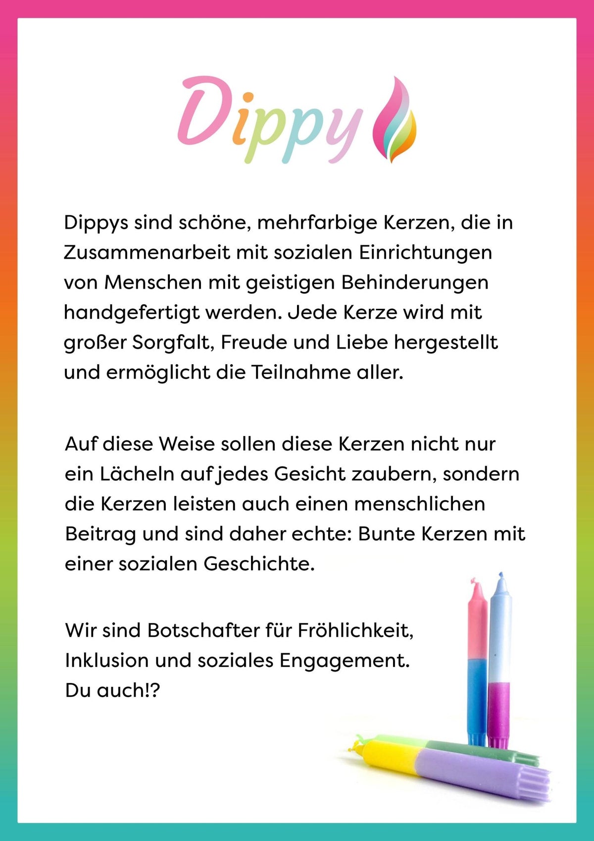 Dippy Dip-Dye-Kerzen Rainbow - 19cm - MeVita Home-Deko-2er Set - 