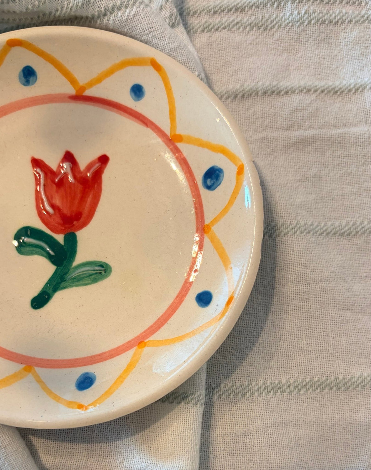 Handbemalte Dessertteller Tulpe - ∅ 13cm - 4er Set - MeVita Home-Teller-4er Set - 