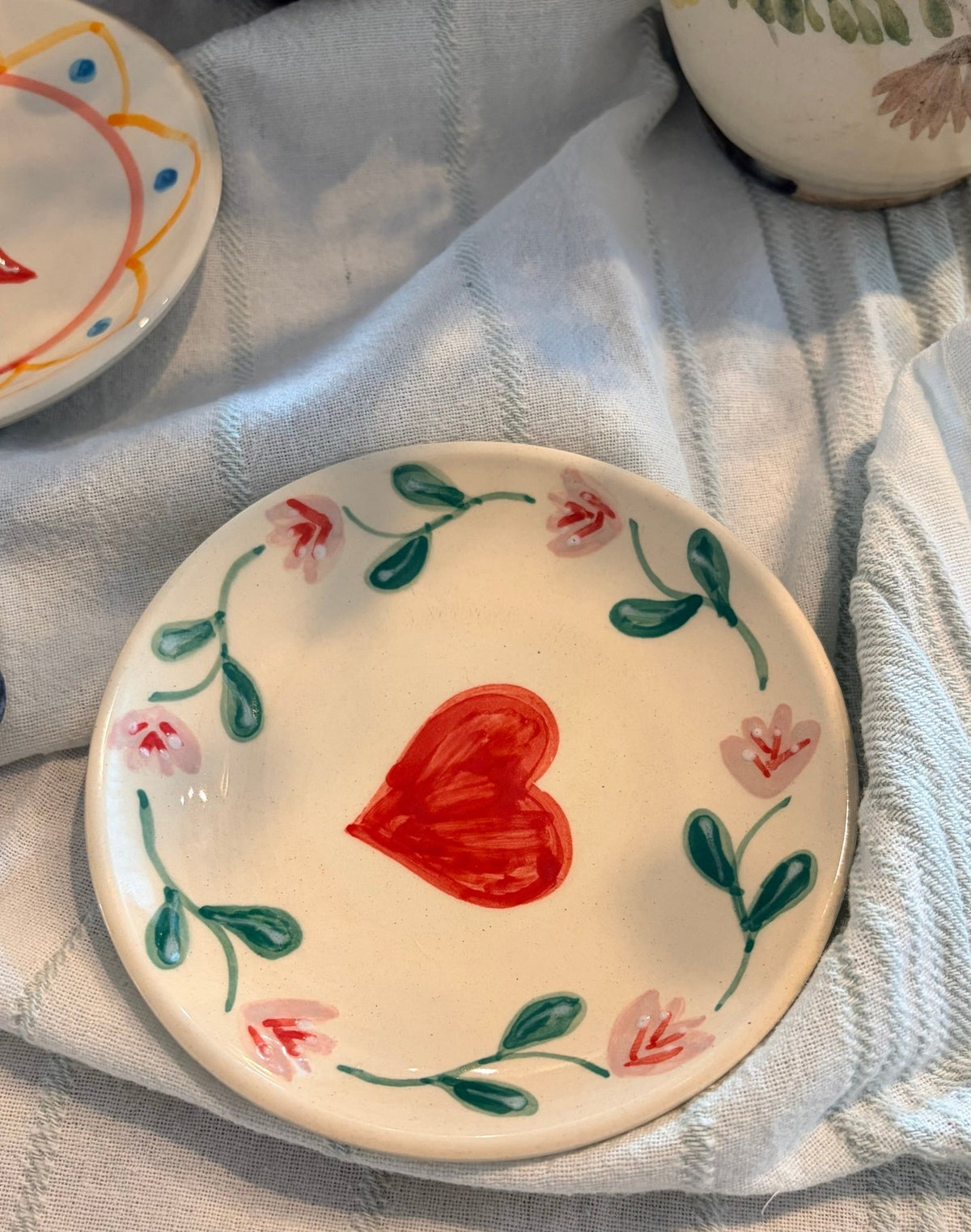 Handbemalter Dessertteller Heart - ∅ 13cm - 4er Set - MeVita Home-Teller-4er Set - 
