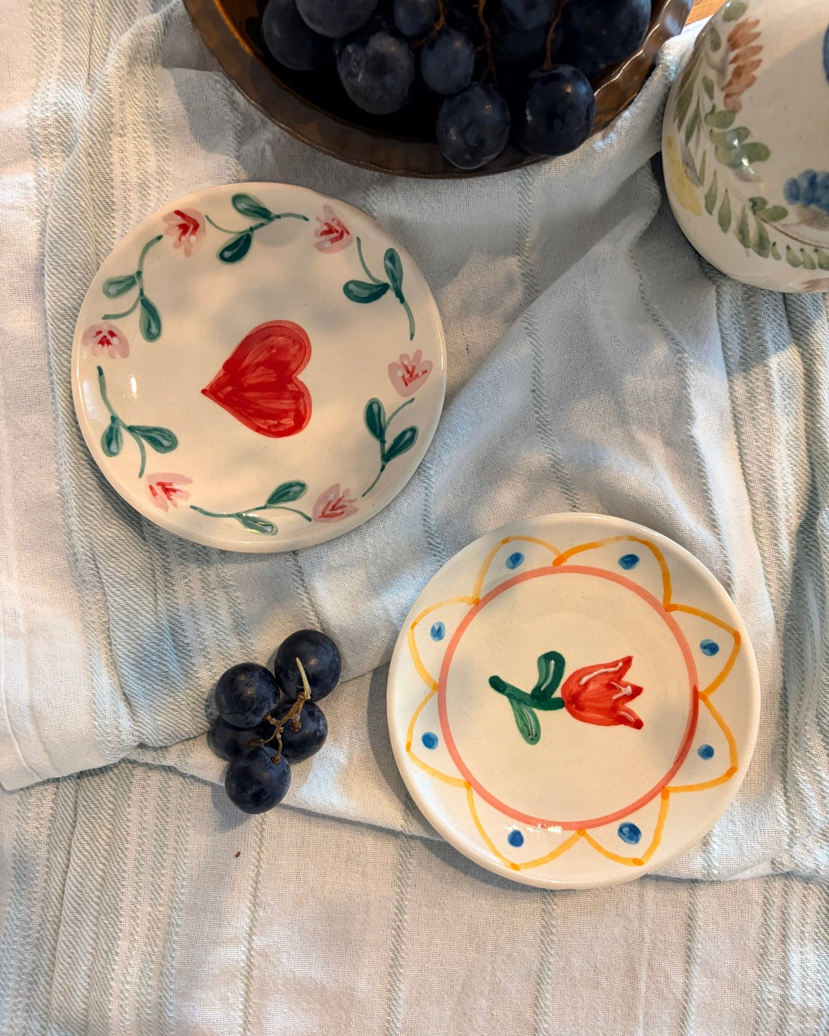 Handbemalter Dessertteller Heart - ∅ 13cm - 4er Set - MeVita Home-Teller-4er Set - 