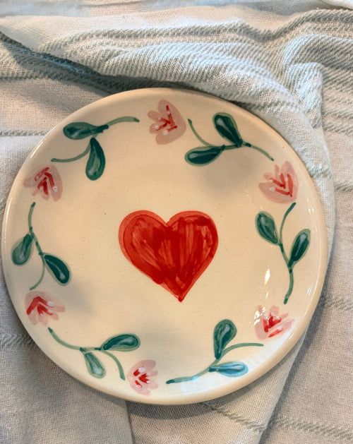 Handbemalter Dessertteller Heart - ∅ 13cm - 4er Set - MeVita Home-Teller-4er Set - 