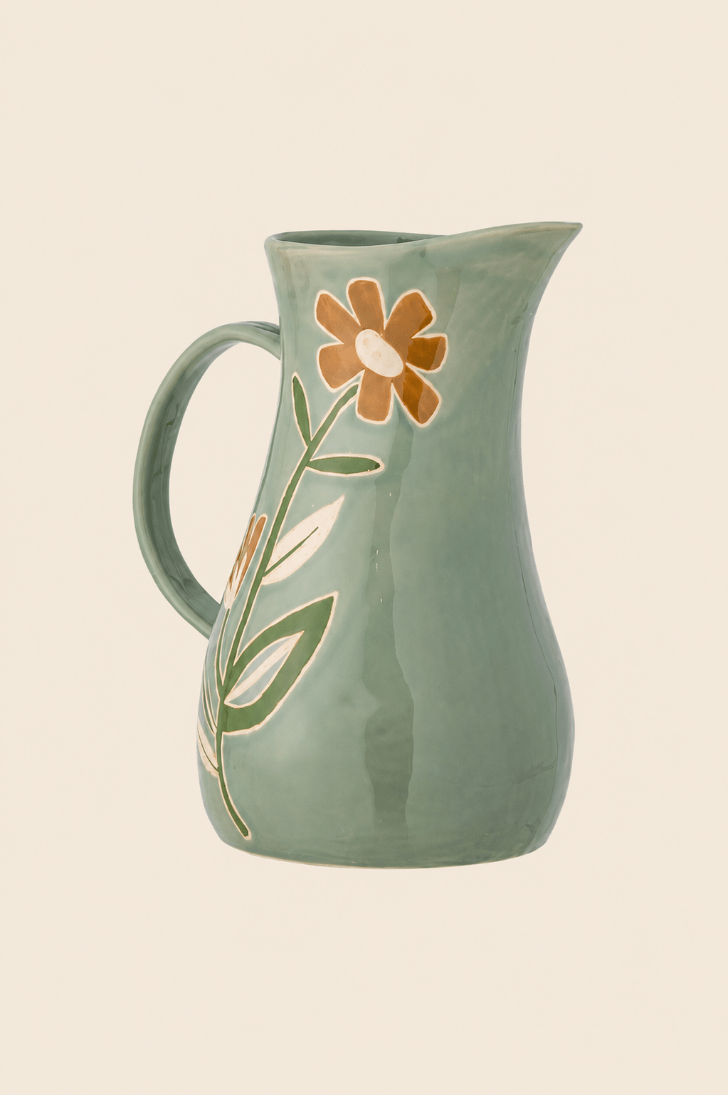 Steinzeug Vase Floral Green - 2L | MeVita Home