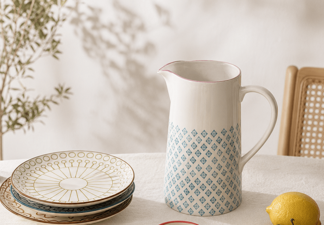 Steinzeug Krug Cozy Blue – 1.5L – Keramik | MeVita Home