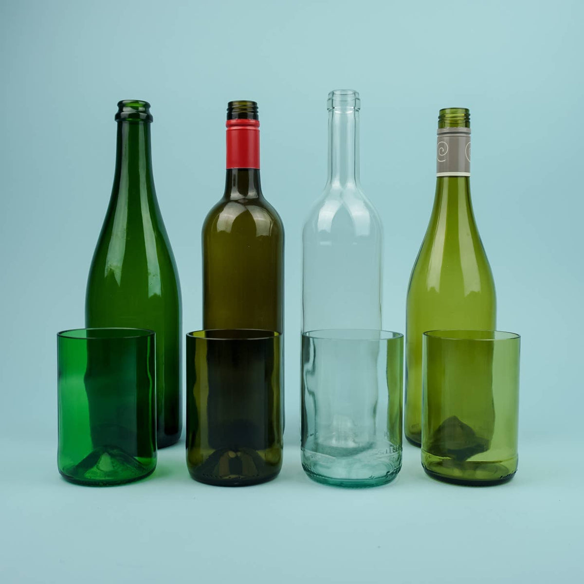 Upcycled Trinkglas Tumbler - 330ml - 4er Set - MeVita Home-Trinkgläser-4 Farben - 330ml - 